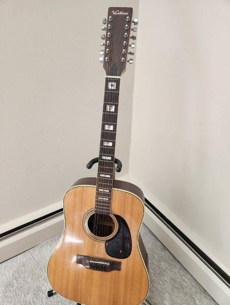 Beautiful Rare Vintage Ventura V-697 12 String Acoustic Guitar
