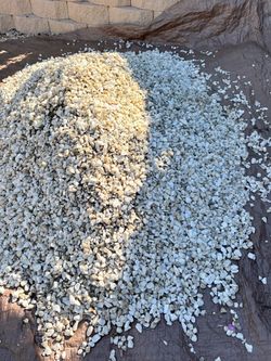 Decorative white landscape gravel