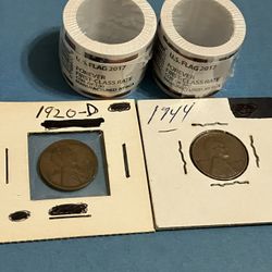 Estate Sale / 2017 Forever Stamp Rolls & 1920-D, 1944 Wheat Pennies