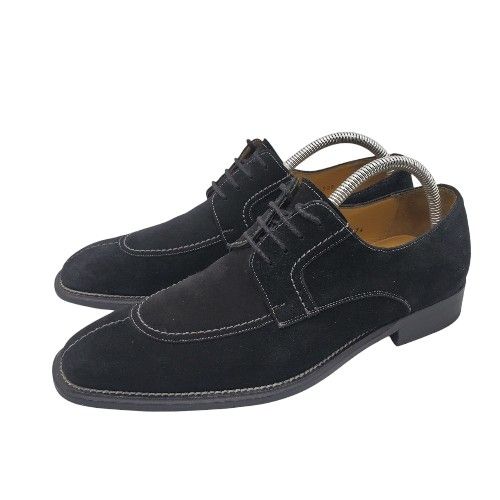 MEZLAN 'Pirelli' Black Suede Leather Oxfords Dress Shoes Size 7.5 M Spain $495