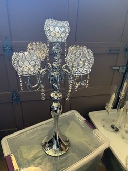 Silver and crystal candelabra candle holder classic 10 available