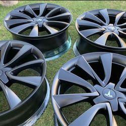 20" Factory OEM Tesla Model 3 Performance Stilleto Sport Wheels Rims Matte Satin Black