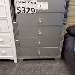Brand New Silver Chest Of Drawers (48"H x 31"W x 15"D)