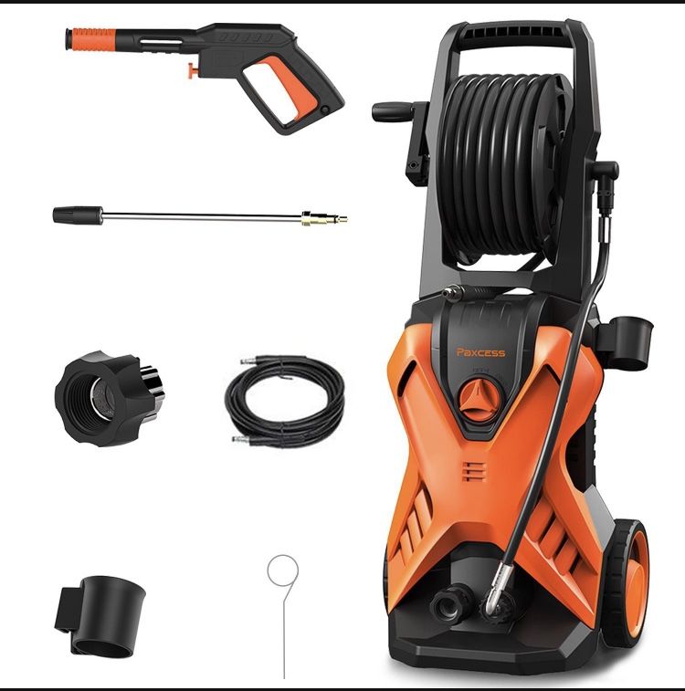 Paxcess Xwasher-P2 Pressure Washer 3000PSI 1.76GPM Electric Pressure Washer with Ajustable Nozzle, Hose Reel Foam Cannon