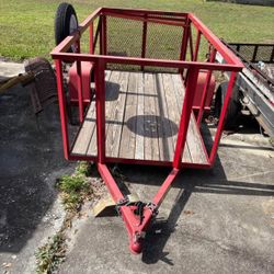 Red 4 X 8 Utility Trailer