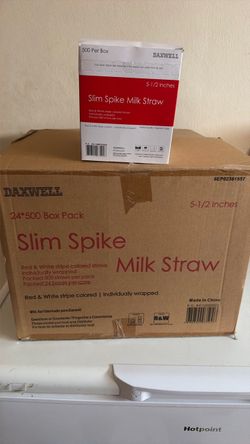 Daxwell Slim Spike Milk Straws 24x500 Case