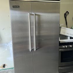 Viking 48”Wide Built In Stainless Steel Side By Side Refrigerator 
