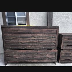 King Size Bed Frame And Two Night Stands 