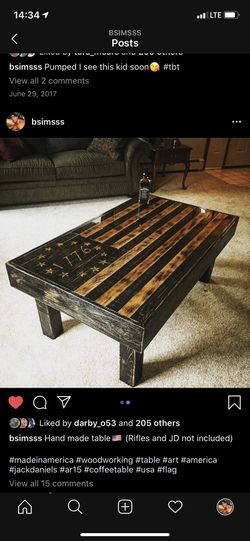 Hand made American flag coffee table