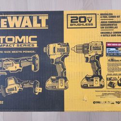 Dewalt 20v Atomic Brushless 4 Tool combo with 2x batteries charger 


