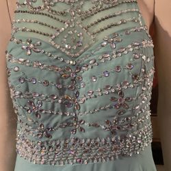 Elegant Mint Embellished Dress