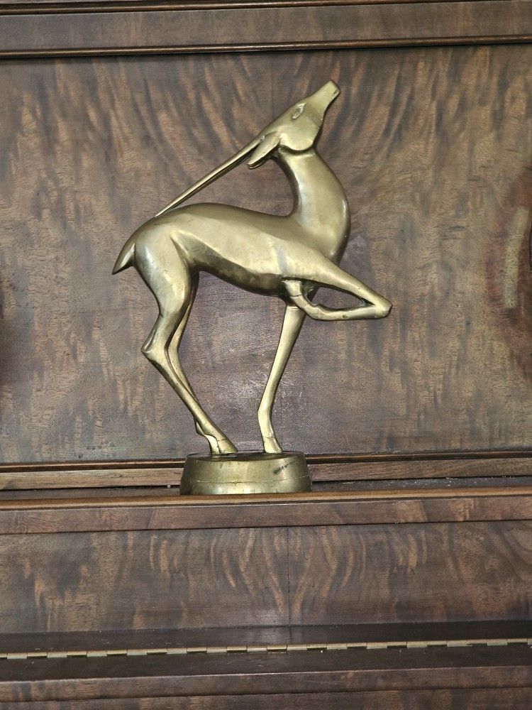 Solid Brass MCM Antelope Giselle Statute