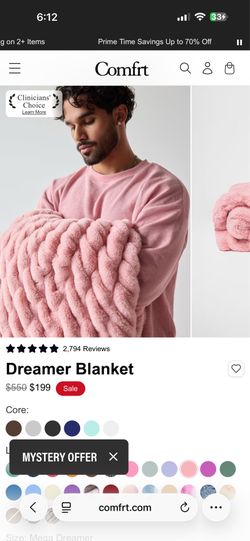 MEGA XL COMFRT BLANKET. PINK