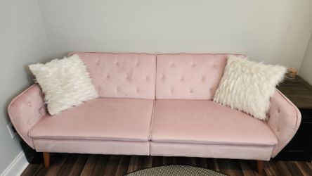 Pink Velvet couch 83"