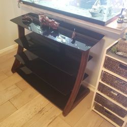 Wood And Glass Entertainment Stand