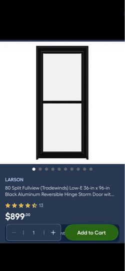 Larson 36x96 Black Aluminum Storm Door