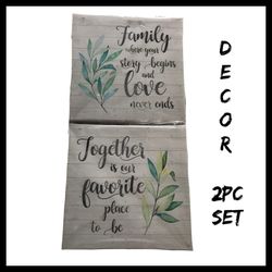 NWT Family & Together 2Pc Home Decor Set
