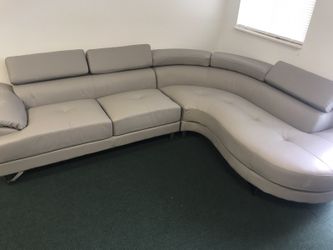 New grey bonded leather sofa sectional