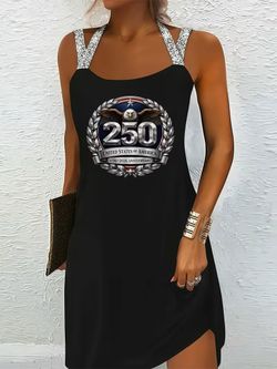 Vintage Eagle Emblem 250th Printed Dress