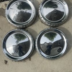 FORD FALCON VINTAGE OEM 9 1/2" POVERTY DOGDISH HUBCAPS 60-61-62-63-64 1961 1962
