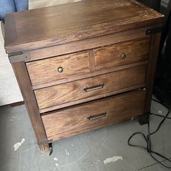 Wood Nightstand And Dresser 