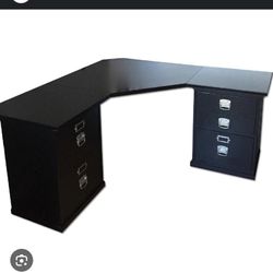 Pottery Barn Corner Black Desk Like New