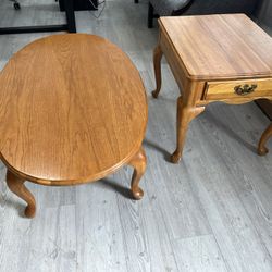 Solid Wood Coffee Table and End Table