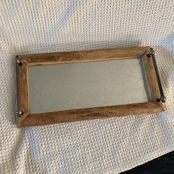 Tray-rustic Wood Trim. Mercury Look .