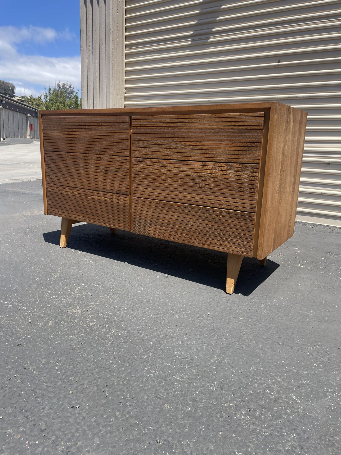 Mid Century Modern Solid Wood Dresser