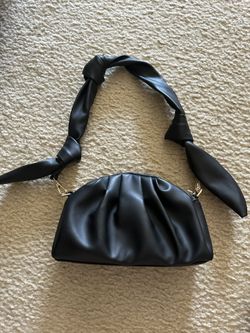 Black Leather Hand Bag Small 
