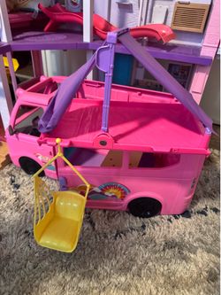Large Barbie adventure bus player