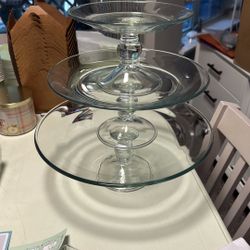 Glass 3 Tier Dessert Platter