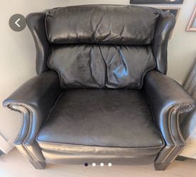 Black Leather Wingback Accent Reclining Chair