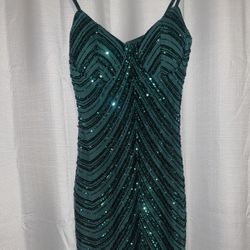 L Emerald Green Sequin Dress
