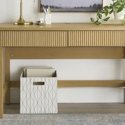 Better Homes & Gardens Lillian Fluted Desk, Natural Pine Finish
