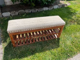 Boho Style Entryway Storage Bench