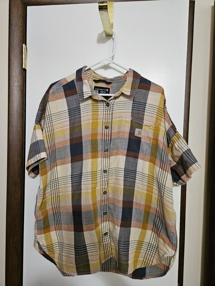 Carhartt Women's Plaid Button down XL