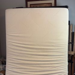 Queen Size Tempur-pedic Mattress, Base and Bed Frame With Headboard