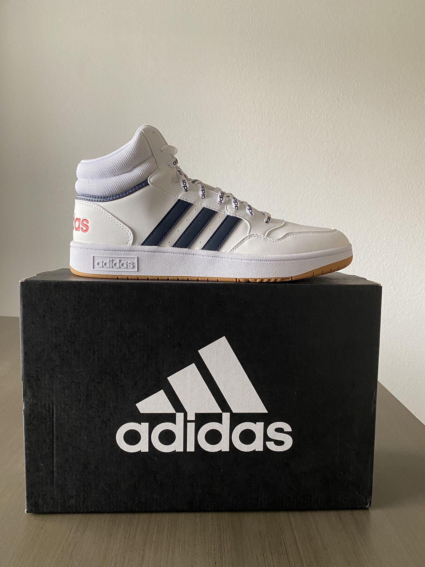 Men's Adidas High-Top Shoes / High Sizes Available: 10, 11 Colors on shoe: White, Navy Blue, Red Includes all-white laces Brand New, Never for Sale in Citrus Heights, CA - OfferUp