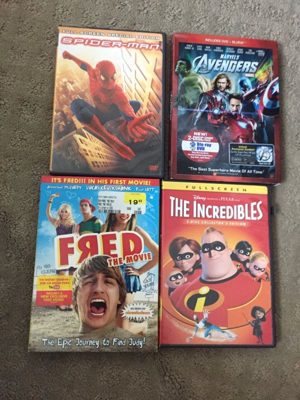 Dvd Movies, Spider-man, the incredibles ect .....