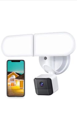 Floodlight Camera, Security Camera Outdoor 2500-Lumen Brightness with Siren Alarm IP65 Waterproof 1080p Night Vision Motion-Activated and Two-Way Audi