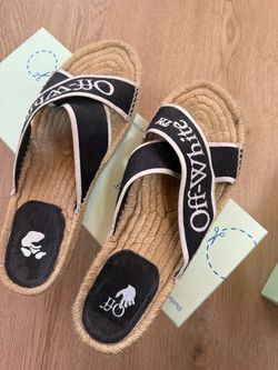 Off-White Espadrille Cross-Strap Sandals