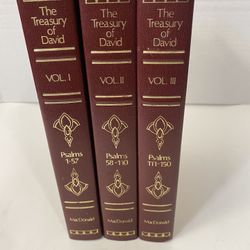 The Treasury of David Psalms Commentary by Charles Spurgeon, Volumes 1-3, Hardcover
