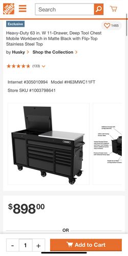 Husky 61 Inch Tool Box Work Bench Heavy Duty