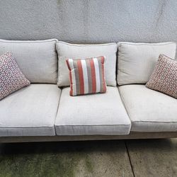 Clare View Outdoor Sofa , 1 Loveseat And 1 Lounge Chair with Coffee Table and 1 End Table in Beige