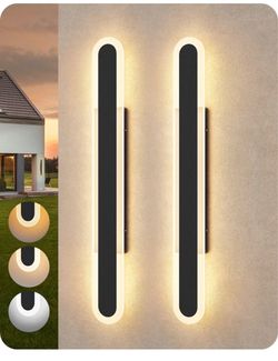 EDISHINE 2 Pack 39.4'' LED Outdoor Wall Lights, Dimmable Modern Exterior Light