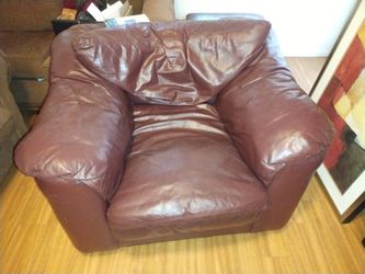 Leather Chair And Ottoman