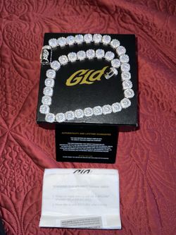 12MM Clustered Tennis Necklace, 18” - White Gold