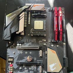 Am4 Mother Board CPU RAM combo