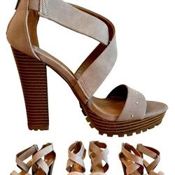 Brand New Chunky Block Heel With Studs Size 9 Report High Heels